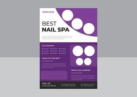 nail spa service flyer ontwerpsjabloon, spa en salon flyer sjabloon, beauty spa kapsalon print klaar flyer sjabloonontwerp. folder, a4 formaat, flyer, vector