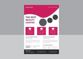 beauty flyer en spa flyer-sjabloon. bewerkbare poster, brochureomslag voor beauty spa business, beauty care spa kapsalon flyer bewerkbaar a4-formaat. vector