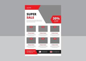 super winkel flyer ontwerp. super verkoop flyer poster folder sjabloon. supermarkt verkoop flyer ontwerp. omslag, A4-formaat, flyerontwerp. vector