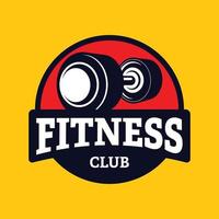 fitness vector grafisch ontwerp met embleemstijl. geschikt voor sportlogo's, races, competities, kampioenschappen, t-shirtontwerpen, stickers, enz.