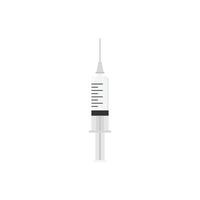 injectiespuit icoon. medisch hulpmiddelpictogram op witte geïsoleerde achtergrond. cartoon vectorillustratie. vector