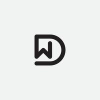 eerste letter wd monogram logo ontwerp. vector