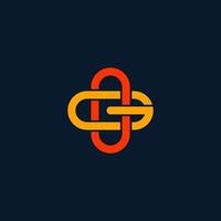eerste gc of cg monogram logo sjabloon. vector