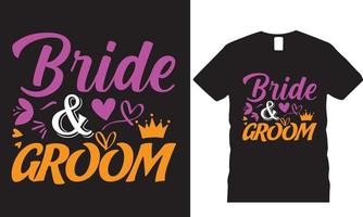 bruid en bruidegom t-shirt ontwerp vector