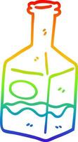 regenbooggradiënt lijntekening cartoon drankje in karaf vector