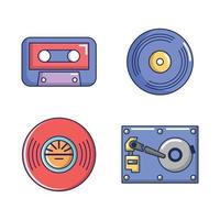 info opslag icon set, cartoon stijl vector