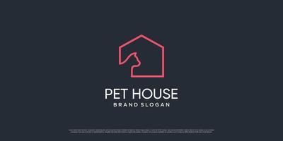 huisdierenlogo met creatief element met premium vectordeel voor honden en katten vector