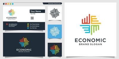 economisch logo met creatieve abstracte elementontwerp premium vector