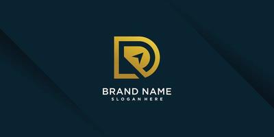 r-logo met premium vectordeel in creatieve elementstijl vector