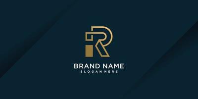 letter r-logo met modern en uniek concept premium vectordeel 2. vector