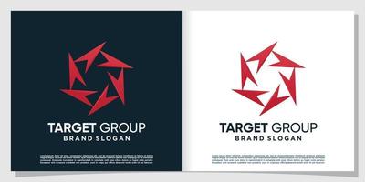 doelgroep logo abstract met pijl concept premium vector