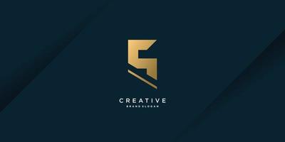 letter s-logo met creatief abstract concept premium vector