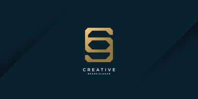 letter s-logo met creatief abstract concept premium vector