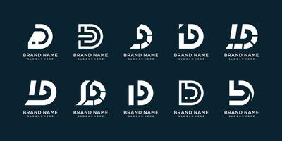 d-logocollectie met creatief concept premium vector