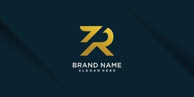 r-logo met premium vectordeel in creatieve elementstijl vector