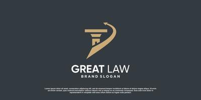 wet logo voor justitie, advocaat, advocatenkantoor bedrijf of persoon premium vector