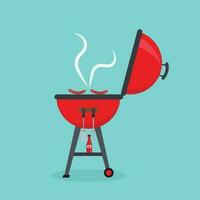 bbq grillen hotdogs vector