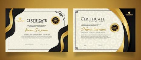 certificaatsjabloon met klassiek frame en modern patroon, diploma, vectorillustratie vector