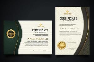 luxe certificaatsjabloon met elegant hoekframe en realistisch structuurpatroon, diploma vectorillustratie vector