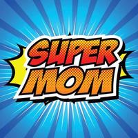 supermom komische tekstballon, tekenfilm vector