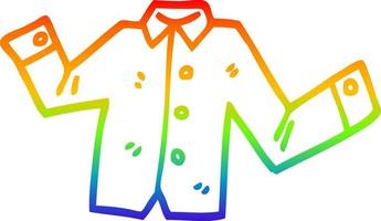 regenbooggradiënt lijntekening cartoon casual shirt vector