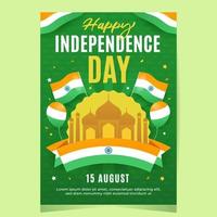 india onafhankelijkheidsdag poster sjabloon vector