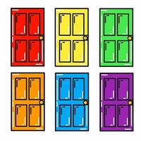 illustratie van een deur met verschillende kleuren. vector