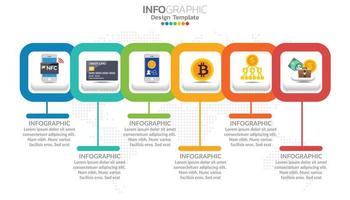 tijdlijn infographics ontwerpsjabloon met opties, procesdiagram. vector