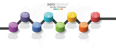 tijdlijn infographics ontwerpsjabloon met opties, procesdiagram. vector