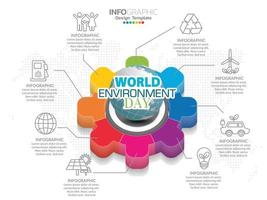 wereldmilieudag met zakelijke infographic sjabloon. vector