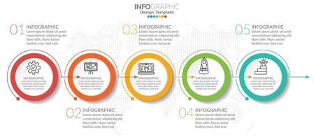 infographic sjabloon met stappen en proces voor uw ontwerp. vector