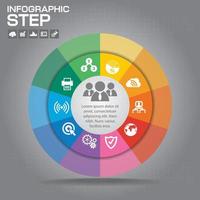 vector cirkel bedrijfsconcepten met pictogrammen kunnen gebruiken voor infographic