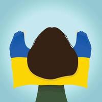 vrouw met oekraïne vlag vectorillustratie vector
