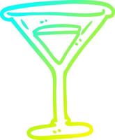 koude gradiënt lijntekening cartoon rode cocktail vector