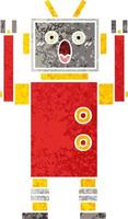 retro illustratie stijl cartoon robot vector