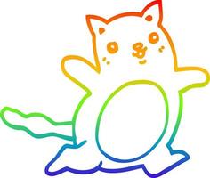 regenbooggradiënt lijntekening cartoon kat vector