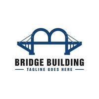 brug gebouw illustratie logo met letter m vector