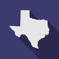 Texas staatskaart met lange schaduw vector