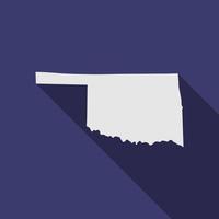 Oklahoma staatskaart met lange schaduw vector