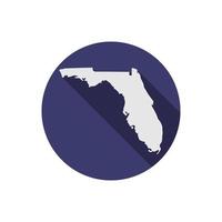 Florida staat cirkel kaart met lange schaduw vector