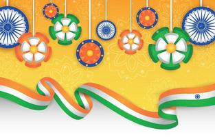 kleurrijke india onafhankelijkheidsdag achtergrondsjabloon vector