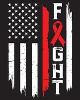 hiv, aids-bewustzijnsdag Amerikaanse noodvlag, bewustzijnslint vectorontwerp vector