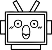 lijntekening cartoon robot hoofd vector