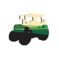 tractor shilhouette lanscape vector illustratie ontwerp