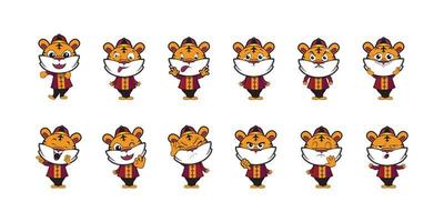 tijger chinese dierenriem emoticon vector illustratie ontwerp