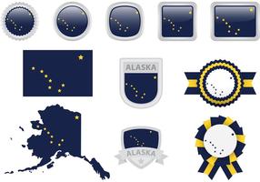 Alaska Vlag Vector Pictogrammen