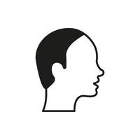 kale mannelijke silhouet pictogram. haarloze man zwart pictogram. alopecia medisch probleem icoon. geïsoleerde vectorillustratie. vector