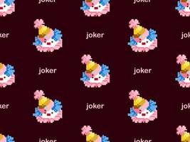 joker cartoon karakter naadloze patroon op roze achtergrond. pixelstijl vector