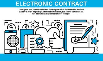 elektronische contractbanner, overzichtsstijl vector