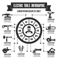 elektrisch gereedschap infographic, eenvoudige stijl vector